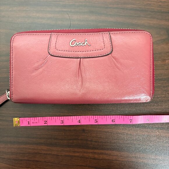 Coach Ashley Pleated Convertible Leather Satchel Mauve with Wallet - Picture 16 of 16